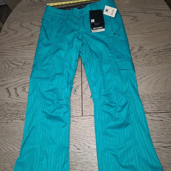 NWT Women's DC Exotex Anzere 10k Series Snowboard Ski Snow Pants Aqua M $200 - Picture 1 of 11